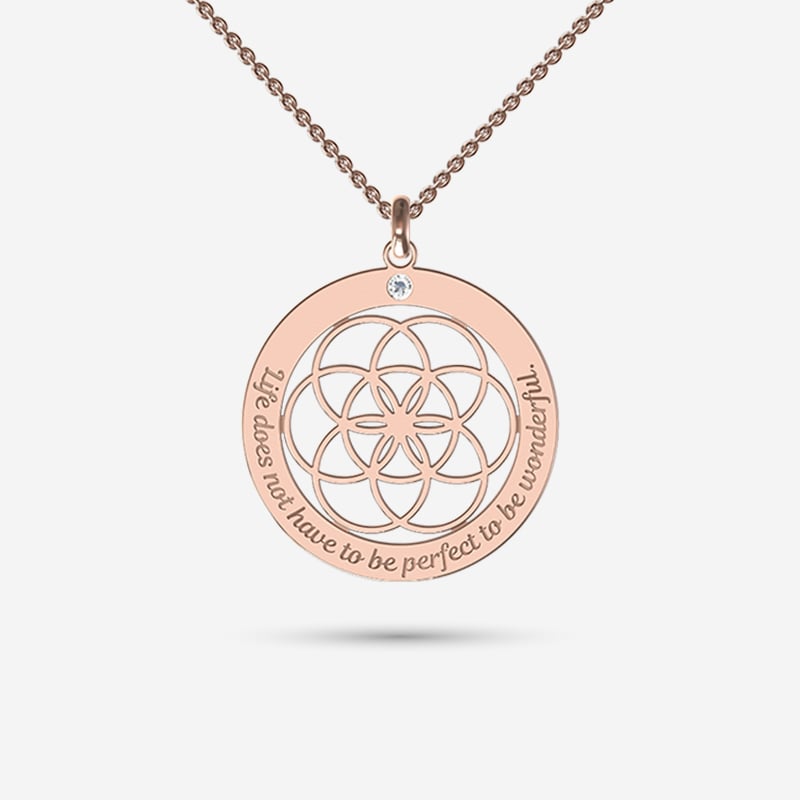 Personalised seed of life chakra necklace in sterling silver