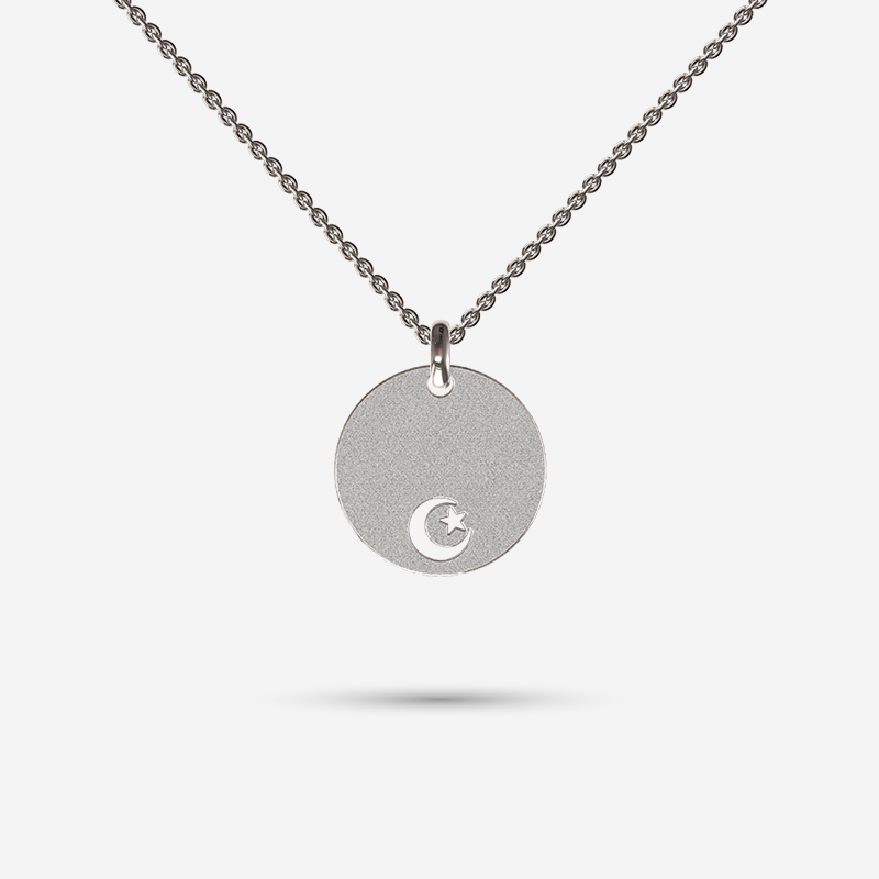 Moon and Crescent Disk Pendant