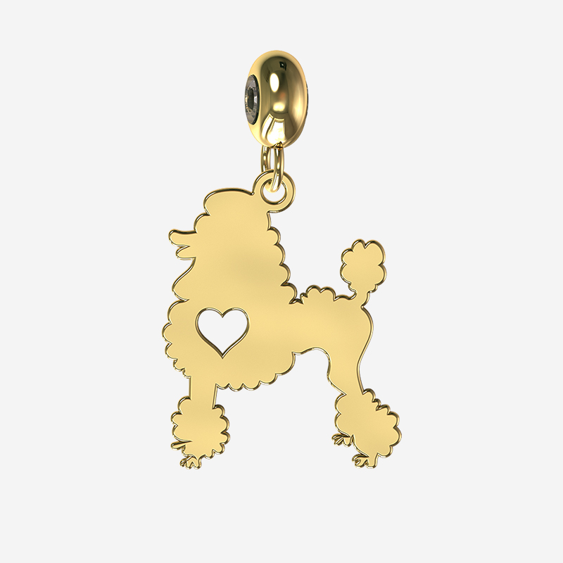 yellow gold poodle charm