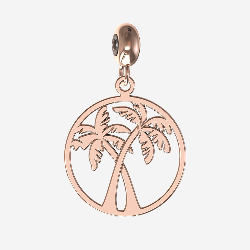 rose gold palm trees charm