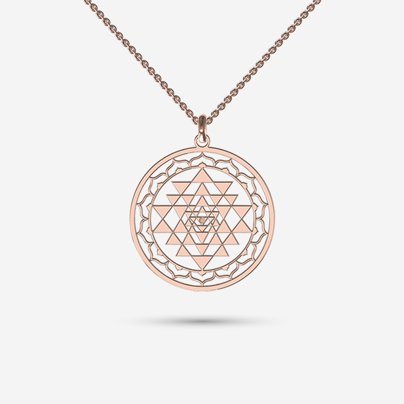 Sri Yantra Necklace in Rose Gold