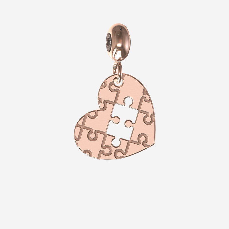 puzzle heart charm