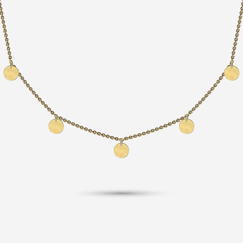 Charm necklace in gold