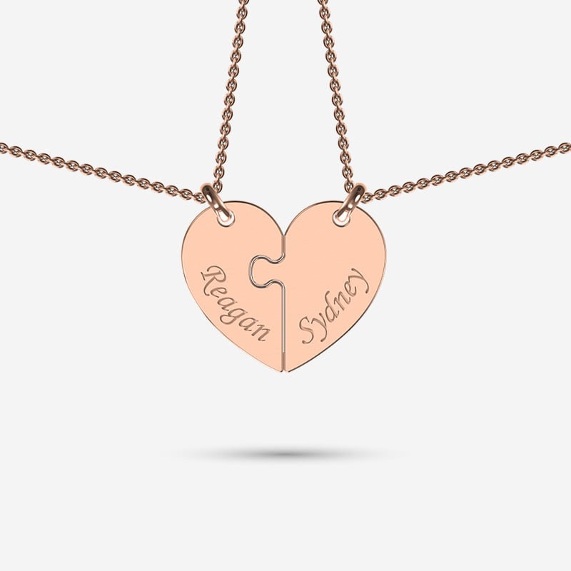 Breakable heart necklace in rose gold