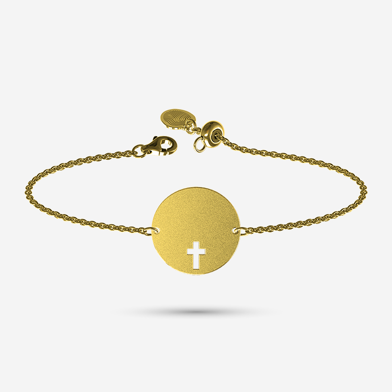 Gold bracelet with christian cross