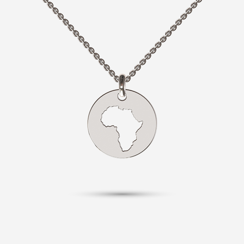 Africa Motif Necklace in Silver