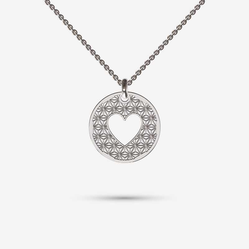 Silver Designer Heart Necklace by Memi Jewellery