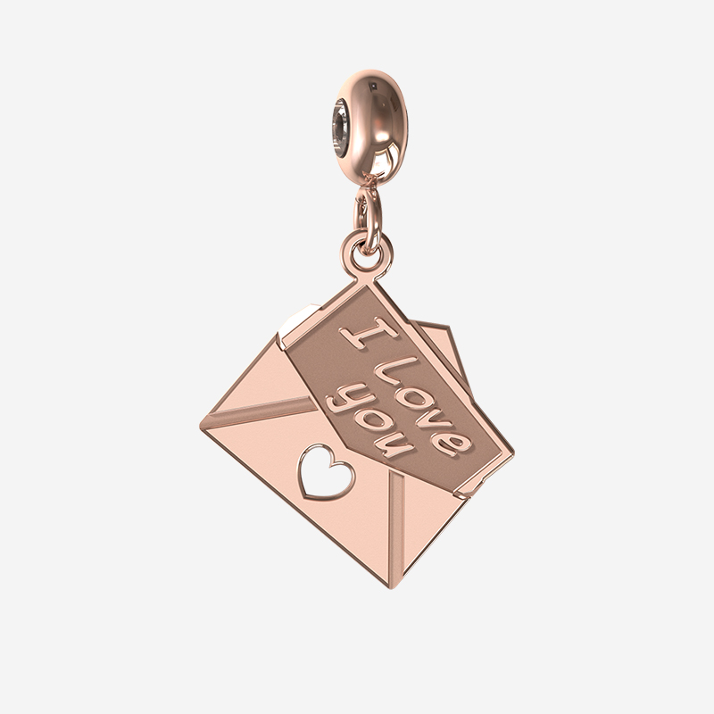 Envelope with Love note in Rose Gold by Memi Jewellery