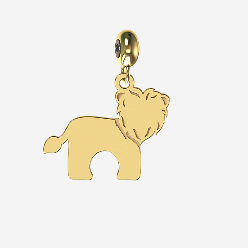 Lion Charm in Gold by Memi Jewellery