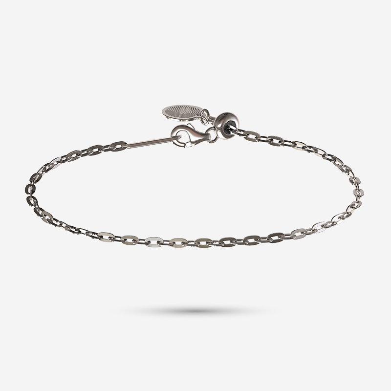 Solid Silver Paperclip Charm Bracelet Carrier by Memi Jewellery