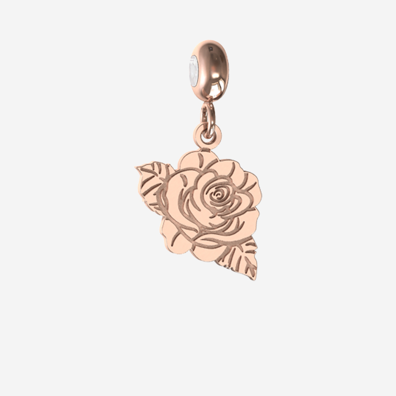 Rose Charm in Gold by Memi Jewellery