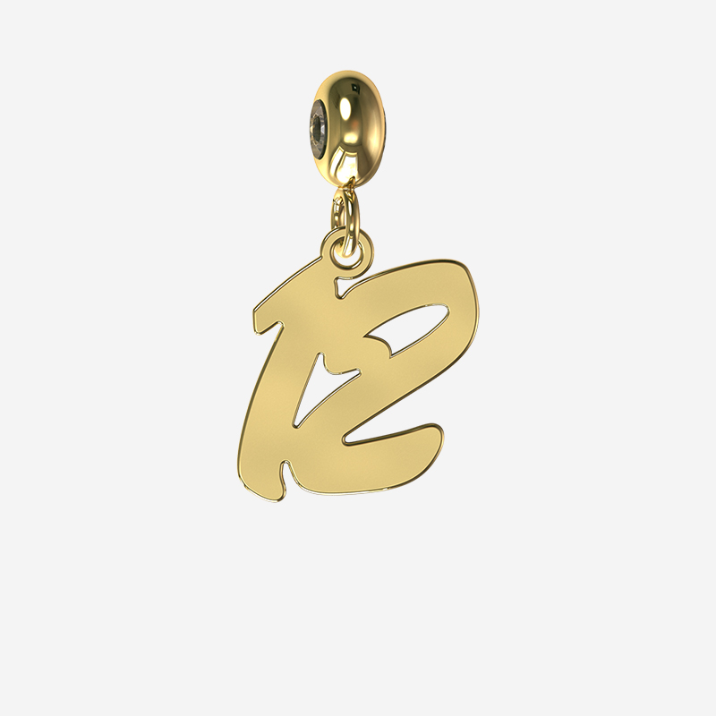 Twelfth Birthday Charm in Gold by Memi Jewellery