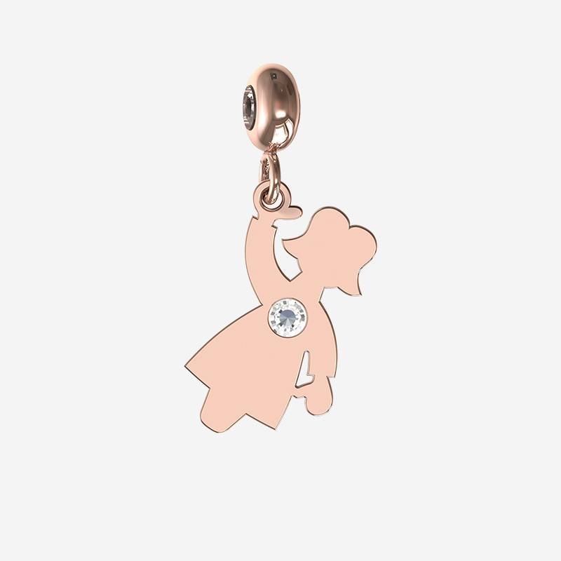 My Girl Charm with crystal accent by Memi Jewellery