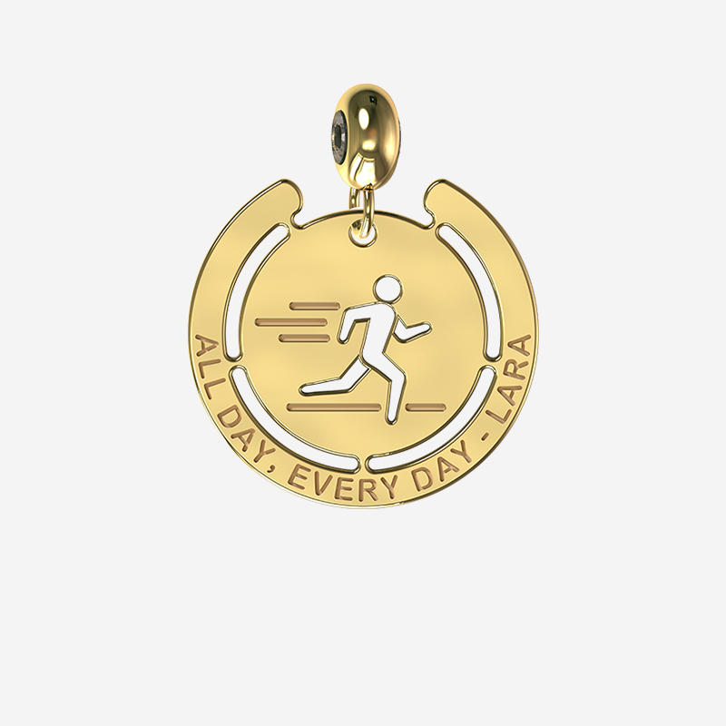 Personalised Jogging Charm in Gold