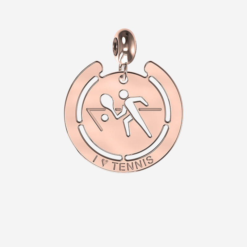 Personalised Tennis Charm in Rose Gold