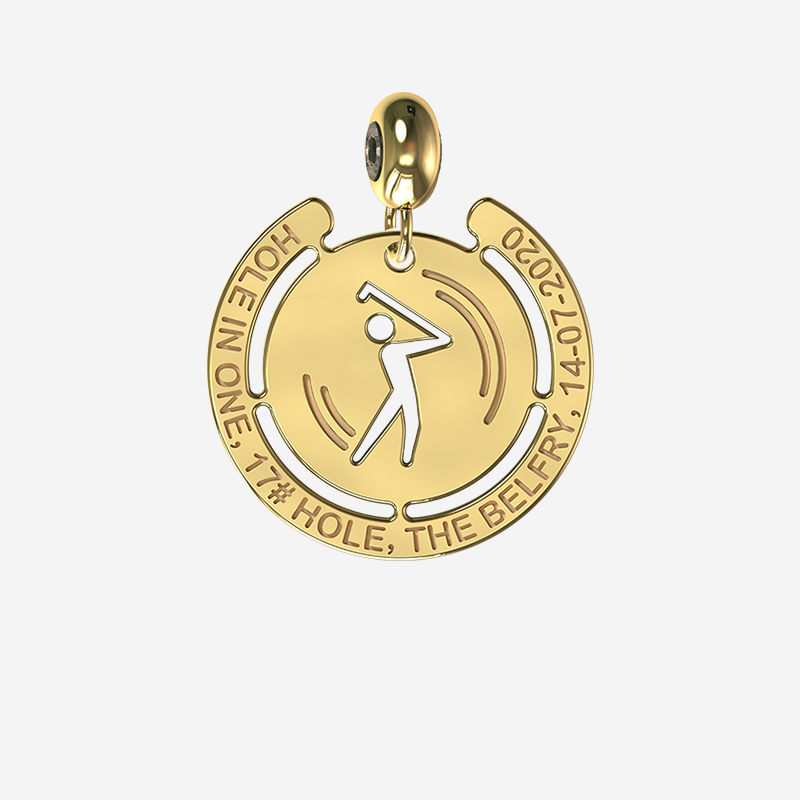 Personalised Golf Charm in Gold