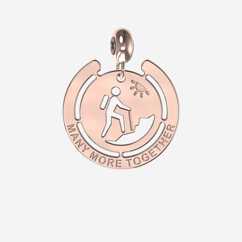 Personalised Hiking Charm in Rose Gold