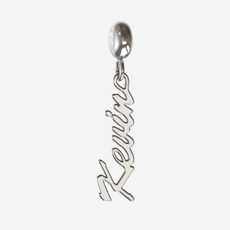 Mini Name charm in rose Silver by Memi Jewellery