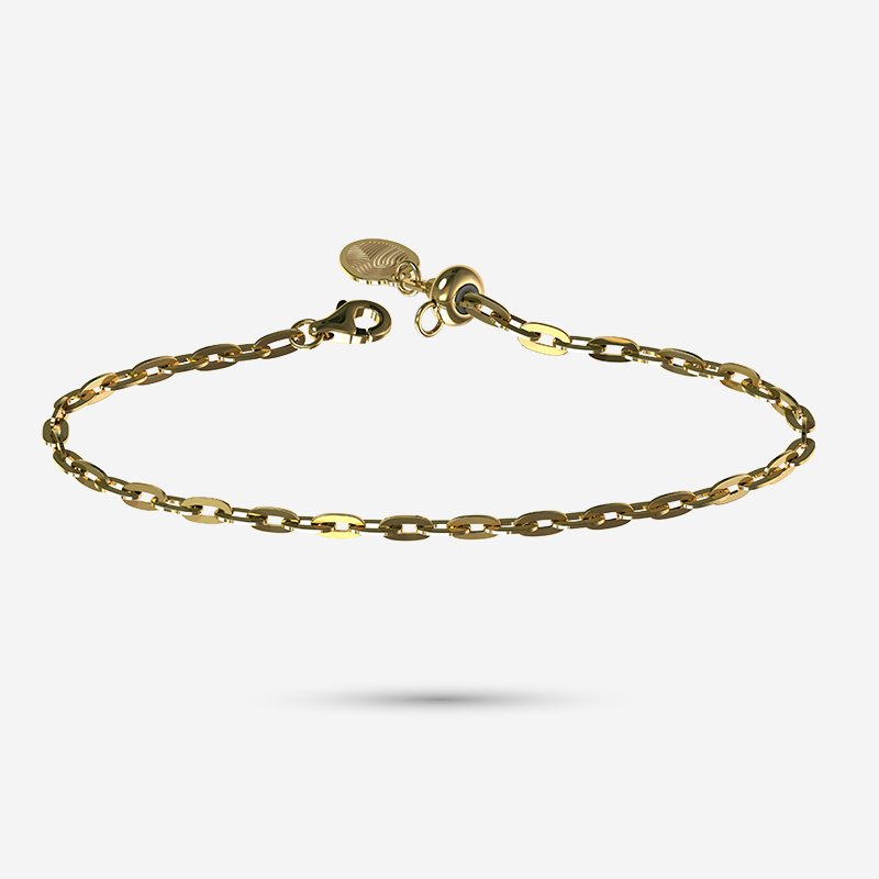 Solid Gold Paperclip Bracelet by Memi Jewellery