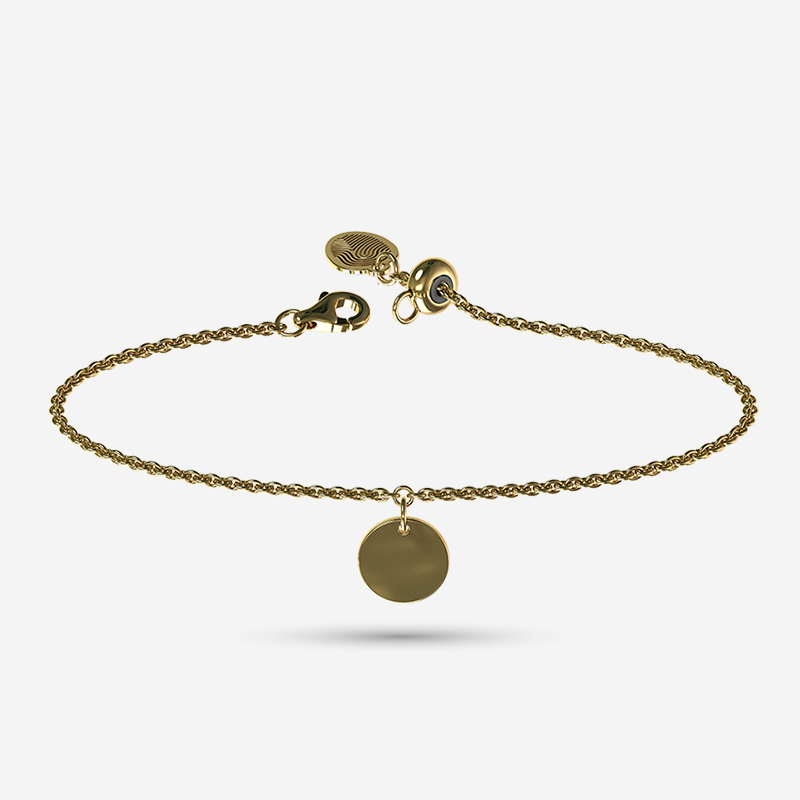 One Gold Tiny Dangle on bracelet by Memi Jewellery