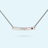 Curved Bar Necklace with January birthstone