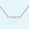 Curved Bar Necklace with June birthstone