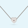 Heart Necklace with July birthstone