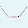 Curved Bar Necklace with July birthstone
