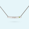 Curved Bar Necklace with August birthstone