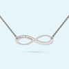 Silver Infinity Necklace with April birthstone