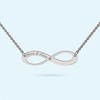 Silver Infinity Necklace with genuine diamond