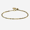 Gold charm carrier necklace with l-bar by memi jewellery