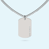 Gold Dog Tag with Vertical Text Cut Out Necklace