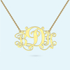White Gold Monogram Necklace by Memi Jewellery