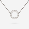 Silver Circle Necklace with Diamond
