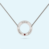 Silver Circle Necklace with July Birthstone