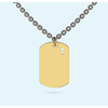 Gold Dog Tag necklace with Titanium chain