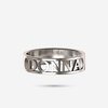 Broad Name Ring in Silver, with custom name by memi jewellery
