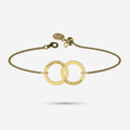 You and me interlocking rings bracelet in gold