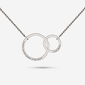 interlocking rings necklace in sterling silver