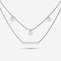 Layered dangles and bar necklace in Sterling silver