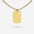 Gold Dog Tag with Africa Cut Out Necklace