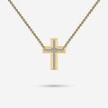 9kt Gold Diamond Cross Necklace with genuine diamond