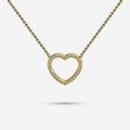 Diamond Circle Silhouette Necklace in Gold