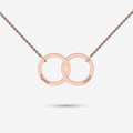You and me interlocking unity necklace in solid gold