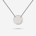 Solid Disc Necklace in Silver with Butterfly Cutout