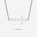Sterling silver sideways cross necklace