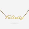 signature name necklace in solid gold