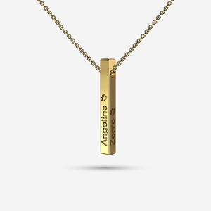 Gold Personalised Drop Bar Necklace