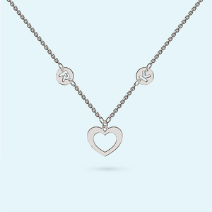 me & you love heart necklace